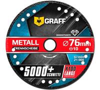 GRAFF Disco da Taglio Black per Smerigliatrice Diritta e Mini Smerigliatrice Angolare foro 10mm - Disco Flessibile per Metallo a Parete Sottile Tubi e Profili in Metallo Ferro 76mm