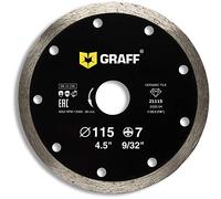 GRAFF Disco Diamantato Premium 115mm per Gres Porcellanato Piastrelle Ceramica - Sottile Professionale Disco Diamantato per Smerigliatrice 115mm di Tutte le Marche