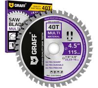 GRAFF Lama per sega circolare da 10,5 cm con 1,5 cm (1,5 cm), lama per smerigliatrice a 40 denti per alluminio, metallo, legno, compensato, cartongesso, plastica, coltello da intaglio per legno per