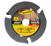 GRAFF Speedcutter Disco Taglio Legno per Tagliare Legno 125mm - Lama in Carburo per Intagliare, Tagliare, Modellare - Lama per Sega Circolare con 3 Denti