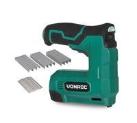 Graffatrice e chiodatrice a batteria VONROC - 900 graffe e 300 chiodi - Ideale per fissare tappeti, fili, battiscopa, rivestimenti di mobili in tessuto o pelle - Graffatrice a batteria da 4V