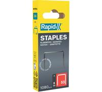 Rapid Confezione Blister da 1080 Graffette in Acciaio inossidabile per Tessuto, Struttura a Filo Sottile n.53 e Gamba dalla Lunghezza di 8 mm