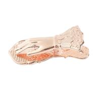 Graffetta in metallo dorato - Portanote a mano da donna design di gioielli per documenti vintage | Elegante soluzione di organizzazione della carta per scrivere a casa, lettura, pianificazione,