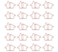 Graffette a forma di casa, 50 graffette creative in metallo, graffette per rilegatura di carta, cancelleria carine, forniture per ufficio per casa, aula, agenti immobiliari, oro rosa