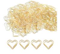 Graffette a forma di cuore, 100 pezzi, piccole graffette dorate a forma di cuore, graffette per carta da ufficio