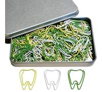 Graffette a forma di dente, 100 pezzi, graziose graffette segnalibri, colori assortiti, divertenti regali per ufficio per donne, uomini, colleghi, insegnanti, studenti, ragazze e ragazzi