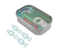 Graffette a Forma di Pesce, Clip Ufficio in Stile Creativo, Blu e Verde Acqua, Bordi Arrotondati, Scatola Portaoggetti, Applicazione Versatile for Organizzazione Ufficio