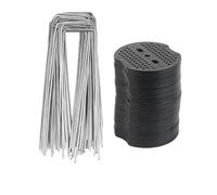 Graffette da giardino tipo U con cuscinetti Pali for tubi for recinzione in metallo Punte for paesaggio zincate for trattenere i chiodi for barriere di terra dei prati(Mixed 20pcs)
