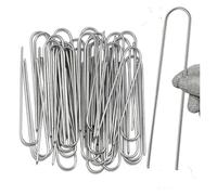 Graffette da giardino tipo U Picchetti for tubi for recinzione for carichi pesanti Perni for zolle Picco for paesaggio zincato for trattenere i prati Barriera Chiodo for terra(4cmx15cm)