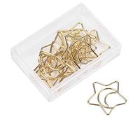 Graffette dorate, 10 pezzi Graffette decorative Stella Luna Graffette divertenti Segnalibro Graffette carine in metallo per documenti scolastici per ufficio Organizzazione