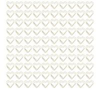 Graffette dorate 100 pezzi |Graffette metalliche a forma di cuore e amore per ufficio/casa/scuola |Finitura elettrolitica protettiva, ordinamento dei file e utilizzo di segnalibri (Heart)