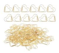 Graffette dorate a forma di cuore, fermacarte dorate a forma di cuore, fermacarte decorative per organizzare appunti, decorazioni per matrimoni, libri, cartoline e documenti