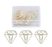 Graffette dorate, buste da 100 pezzi e segnalibri a forma di diamante Graffette per ufficio (Diamond)