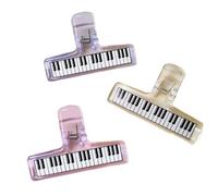 Graffette grandi a forma di toro, Clip for raccoglitore con motivo pianoforte in plastica trasparente multicolore 4,5x7 cm(Purple)