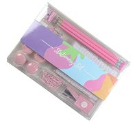 Graffette multifunzionali Magneti Puntine Raccoglitore Matite Temperamatite Gomma Forniture scolastiche per Studenti Cartoon Notebook Multifunzionale Temperamatite Cucitrice Matite Gomma