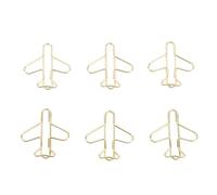 Graffette multifunzione, 100 pcs Multicolor Plane Paper Clips with Storage Box for Office, School and Planner(Gold)