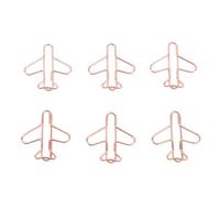 Graffette multifunzione, 100 pcs Multicolor Plane Paper Clips with Storage Box for Office, School and Planner(Rose Gold)