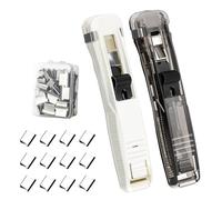 Graffette Pinzatrice Ufficio - Set Completo di 2 Distributori Portatili e 300 Graffette Metalliche Argento per Archiviazione Semplice ed Efficace