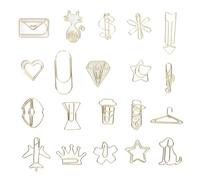 Graffette sagomate, Graffette decorative in metallo, Graziose clip segnalibro con design antiscivolo, 100 graffette placcate oro per documenti, album, ufficio, scuola, uso