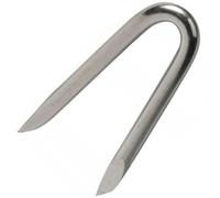 Graffette zincate a U, resistenti puntine a forma di U per recinzioni e rete, graffette resistenti per pali in legno, confezione da 20, dimensioni: 35 mm x 3,5 mm