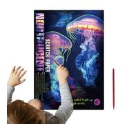 Graffiato che al Buio Divertenti Carte Doodle e Creativo Rilassante | Kit pittura grattabile Kit da Disegno Graffiato Rilassante, Set Giocattolo, Tavole e Fogli, Arte e Artigianato Mondo marino