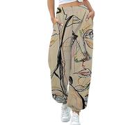 Graffiti 3D Print Pantaloni da Jogging da Donna con Tasche Pantaloni della Tuta Larghi alla Moda Pantaloni Sportivi con Coulisse Taglie Forti con Tasca