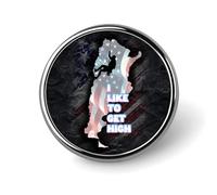 Graffiti American Flag Rock Climbing Round Brooch Pin Badge Lapel Tie Pin for Women Men Office Worker Teacher Decor