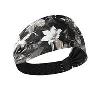 Graffiti Art Black Flowers no slip extra large fasce per capelli da donna elastici per capelli da donna per lavare viso tennis atletico sport escursionismo