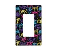 Graffiti art - Placca da parete a 1 banda, dimensioni standard 11,2 x 6,9 cm, copertura decorativa per interruttore della luce, in policarbonato termoplastico
