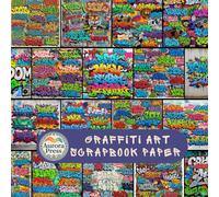 Graffiti Art Scrapbook Paper: 20 Sheets Double-Sided Decorative Designs Cardstock, Scrap Book Paper for Scrapbooking, Junk Journal, Photo Album, DIY Crafts