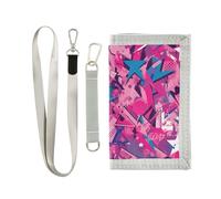 Graffiti Art Stars Red Absttract portafogli per gli uomini clip soldi regali per giovani pop card titolare portafoglio per gli uomini con cordino, Graffiti arte stelle rosso asttratto, 1 size, Moda