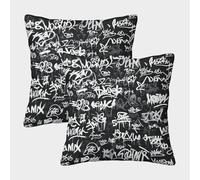 Graffiti_art_style-urban_street_tagging Federe Cuscini Per Divano Decorative Art Fodere Per Cuscini Confezione Da 2 Cerniera Invisibile Per Divani Giardino 45x45cm