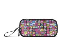 Graffiti Art Trend Play Adesivi Nylon Grande Astuccio per Ragazzi Alta Capacità Penna Astuccio Cancelleria per Ufficio Ragazze Adolescenti