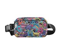 Graffiti Art Trend Play Stickers Trendy Marsupio Marsupio per uomo donna Borsa a tracolla multiuso antifurto con cinghia regolabile per ciclismo, escursionismo, palestra, Graffiti Art Trend Play