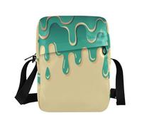 Graffiti Art Verde Beige Messenger Bag Crossbody Bag Crossbody Bag Uomo Donna Cross Body Borsa Tracolla Tracolla Regolabile per Casual Business