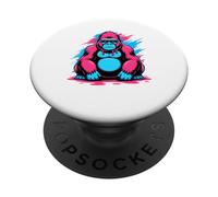Graffiti Arte Fusa Gorilla Dorso Argento Gorille PopSockets PopGrip Adesivo