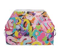 Graffiti Artwork - Copertura per barbecue da esterni con lettere colorate, 165 cm, impermeabile, resistente, grande copertura per griglia con coulisse regolabile per polvere e vento