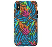 graffiti astratti blu rosa arancione verde illustrazione Custodia per iPhone X/XS