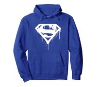 Graffiti Bianchi del Logo DC Superman Doomsday Felpa con Cappuccio, Unisex per Adulti, Blu Reale, S