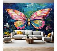 Graffiti Carta da Parati Fotografica Farfalle colorate Poster Giganti da Parete 400 x 280 cm Soggiorno Divano TV Hotel a Tema Corridoio di Lusso Sfondo Dipinto Murale