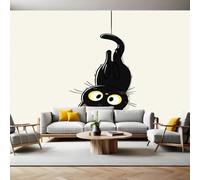 Graffiti Carta da Parati Fotografica gatto nero dei cartoni animati 350x250 cm Fotomurali Poster Giganti TNT Murale Art Sfondo Moderne Decorazione Soggiorno Camera de Letto Sala Ufficio