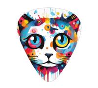 Graffiti Cat Head plettri per chitarra in tre diversi spessori, adatti per chitarra elettrica e musicisti di band
