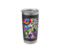 Graffiti Cool Cat Illustration Novelty Graphic Designs Bicchiere termico in acciaio inox doppia parete