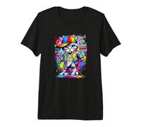 Graffiti Cool Cat Illustration Novelty Graphic Designs Maglietta Premium