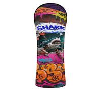Graffiti Cool Doodle Shark Golf Head Cover Set Premium Pelle Impermeabile Headcover con Numeri Tag Progettato per adattarsi a tutti i legni e conducenti