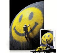 Graffiti di astronauti sulla Luna Puzzle da 1000 pezzi per adolescenti Sviluppo cerebrale Fuga consapevole Pulizia Unire Sorpresa festiva (38X26CM)