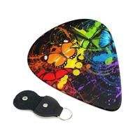 Graffiti Farfalla Stampato Plettri per Chitarra 6 Pz Plettro Chitarra Acustica Elettrica Plettro Per Basso Chitarra Acustica Elettrica Ukulele Sottile Medio Spessore Set 0.7