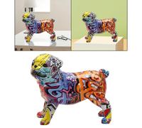 Graffiti Francese Bulldog Animale Della Resina Statua Del Cane Scultura