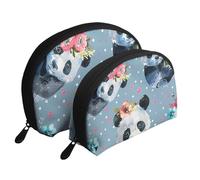 Graffiti Giant Panda Stampato Trucco Borse 2 Pezzi Portatile Shell Travel Toiletry Bag, bianco, Taglia unica