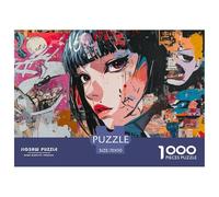 Graffiti Giapponese Puzzle 1000 Pezzi Giovane Ragazza Puzzle Difficile E Divertimento Di Montaggio Decorazione Interna in Cartone 100% Riciclato per Il Rilassamento Creatività E come Regalo 70x50cm